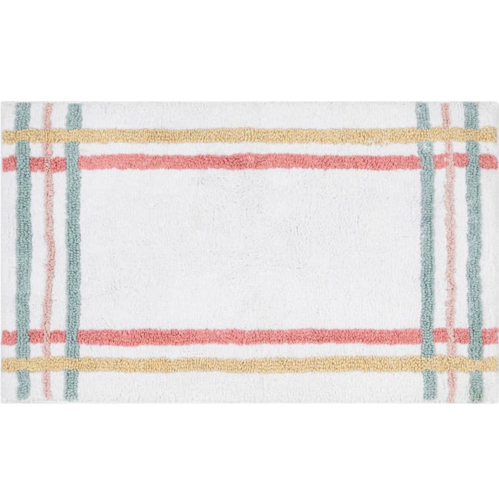 Lrg. Nordstrom Plush Stripe Trim Bath Rug 21x24”